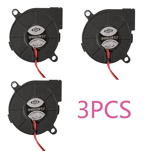 3pcs Brushless DC 12V 0.1A 5015 Kühlung Gebläse Auspuff Turbo Lüfter 50x15mm 2-polig für 3D Drucker Computer