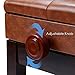 AW Adjustable Piano Bench with Storage Brown Wooden Keyboard Stool Seat Leather Cushion Paino Chair for Piano Shop Music School Studio Capacity 400lbs