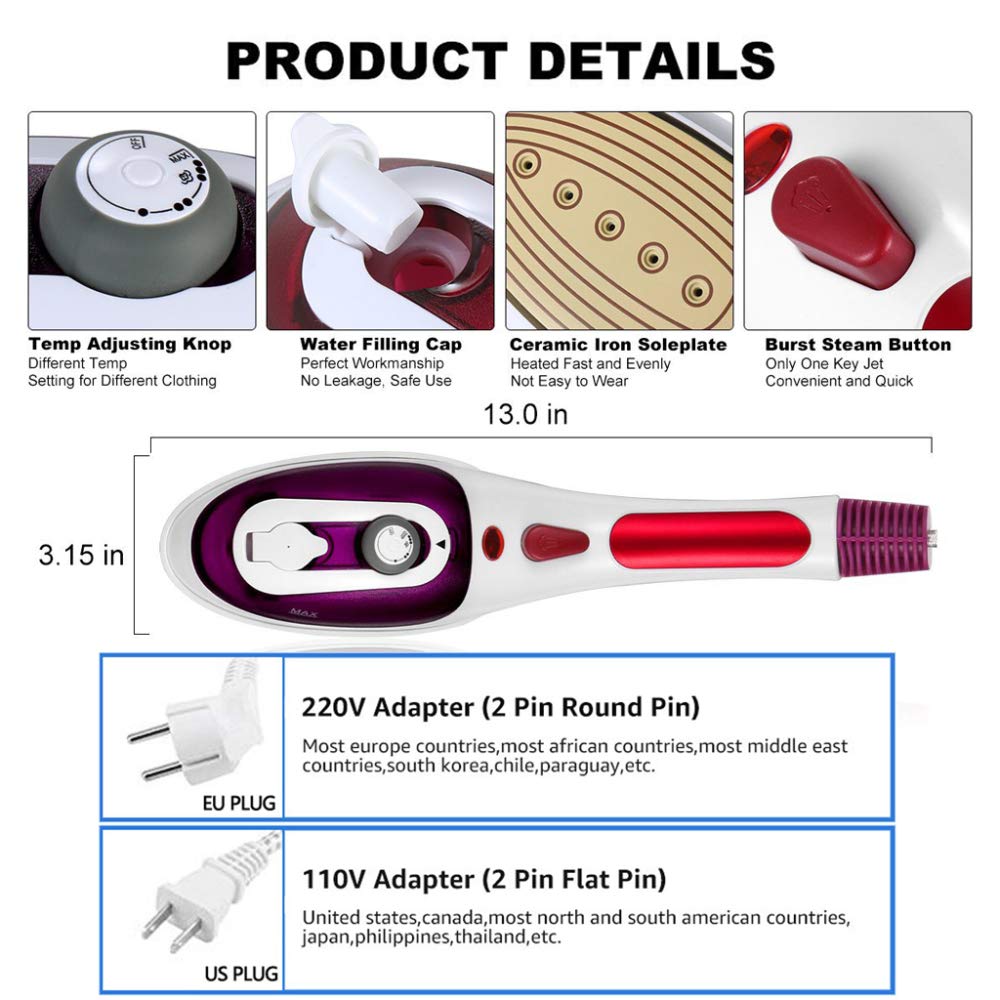 QMMD Plancha De Vapor, Plancha Ropa Vapor Vertical, Plancha De ...