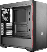 Cooler Master MasterBox MCB-B600L ATX Mid-Tower Red Trim Acrylic Side Panel PC view 3