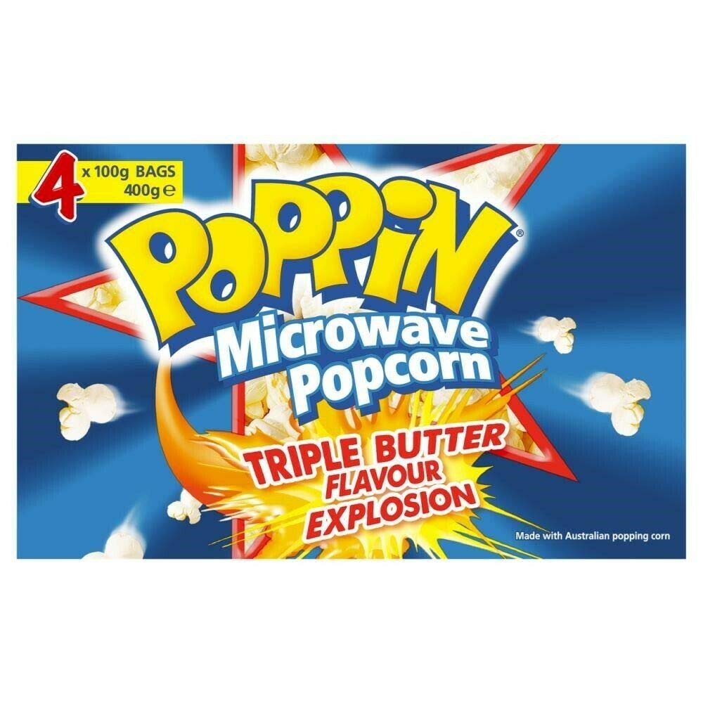 Poppin Triple Butter Microondas Popcorn 400g: Amazon.es ...