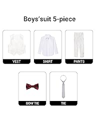 Marvelous World Boys' 5-Piece Formal Vest Suit