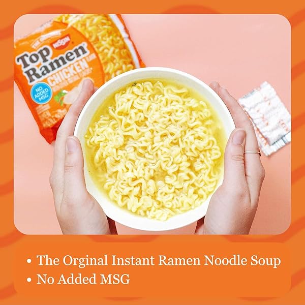 NISSIN TOP RAMEN NOODLE SOUP, CHICKEN, 3 OUNCE (PACK OF 24)