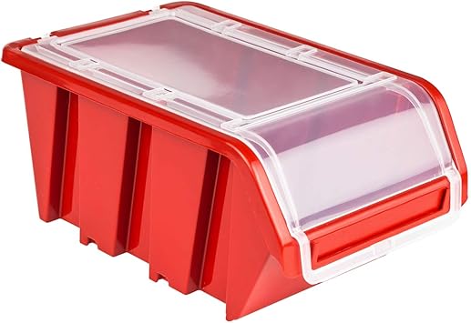 Stapelbox Stapelkiste Sortierbox Box mit Deckel 160x230x120 Rot: Amazon