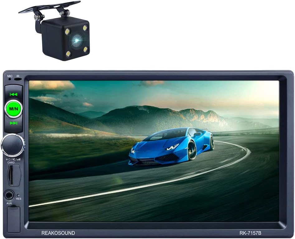 LSLYA 7inch HD Bluetooth MP5 Player TFT Touch Screen FM AM RDS Radio car Video USB TF Aux Input Color Screen Car Stereo AUX-in + Subwoofer Steering Wheel Controls+Remote Control