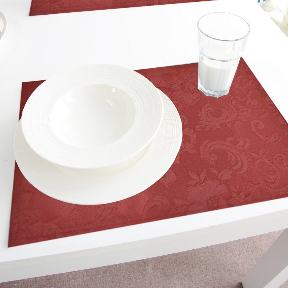 Merryfeel Christmas placemats,13" x 18" Damask Jacquard Placemats, Set