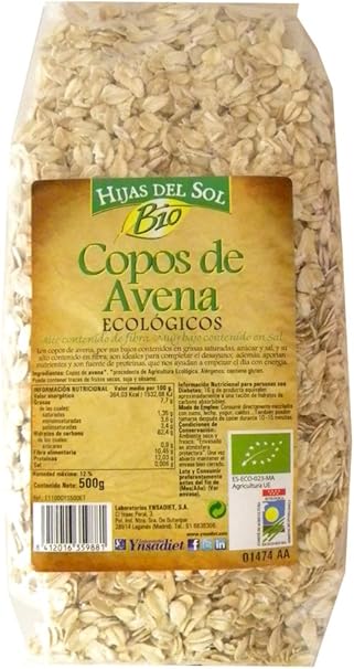 Hijas Del Sol Bio Copos Avena Bio - 500 gr: Amazon.es ...