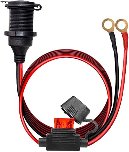 Amazon Com 12v 24v Fixed Thread Cigarette Lighter Socket Extension Cable With Perforated Terminal Direct Battery Type Car Cigarette Lighter Adapter 14awg 20a Heavy Duty Cable 10ft Send Two Insurance Tablets Car Electronics