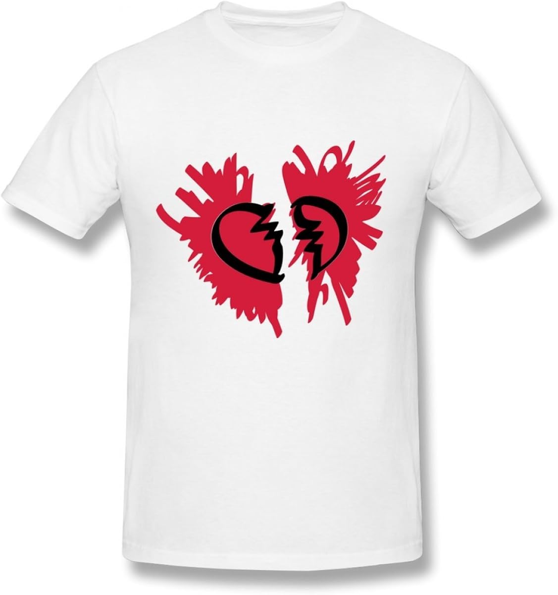 white shirt with black heart