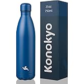 Konokyo Insulated Water Bottles,25 oz Double Wall Stainless Steel Vacumm Metal Flask for Sports Travel,Blue