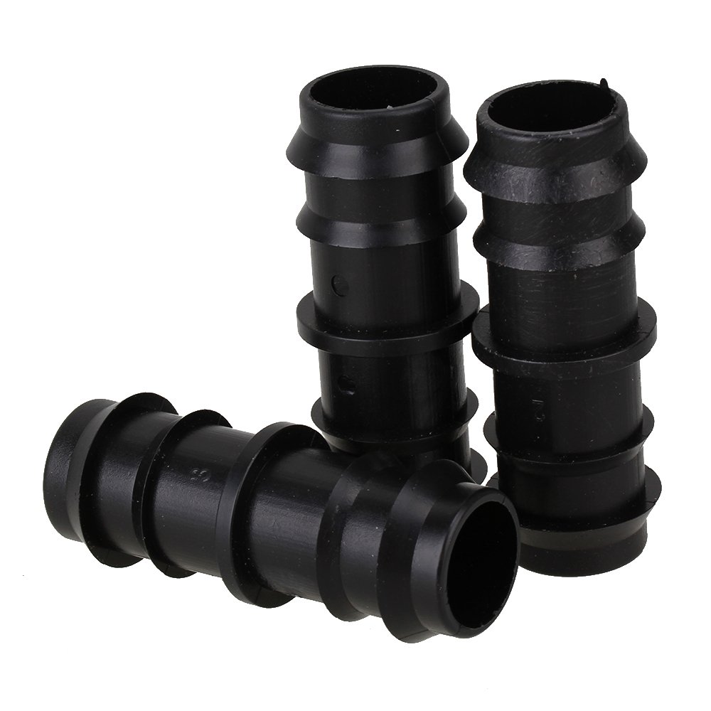 10 x 1 Hose Joiner Black Plastic PE25 Barbed Straight Connector Pipe