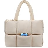NAARIIAN Puffer Tote Bag for Women, Lightweight Quilted Puffy Shoulder Handbag with Adjustable Shoulder Strap