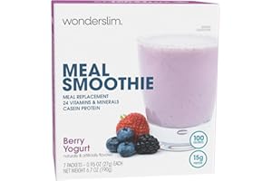 WonderSlim Meal Replacement Smoothie, Berry Yogurt, 15g Protein, 24 Vitamins & Minerals, Gluten Free (7ct)