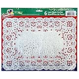 Party Dimensions 6 Count Rectangular Lace Doily, 10 by 14-Inch, Silver
