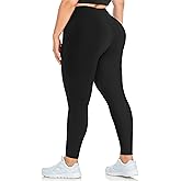 MOREFEEL Plus Size Leggings for Women-Stretchy X-Large-4X Tummy Control High Waist Spandex Workout Black Yoga Pants