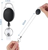 Vicloon Retractable Badge Reels 2pcs Heavy Duty Keychain 2 in 1 Clips view 2