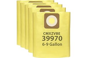 ZIBOPON 5 Pack 39970 Filter Bags Replacement for CRAFTSMAN 6 and 9 Gallon Shop Vacuums 17584/17590, CMXZVBE39970 Fine Dust Bags