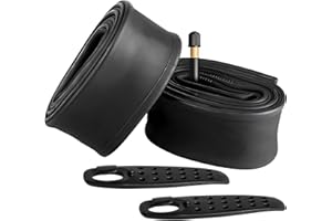 FANSPRO 2 Pack of 26 Inch Bike Tube 26x2.125 26x2.20 26x2.25 26x2.30 26x2.35 26x2.40 Heavy Duty Bicycle Tube with 2 Tire Levers, 48mm Schrader Valve Premium Quality Butyl Inner Tube