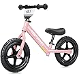 Youthkkee 12 Inch Toddler Balance Bike for 2-5 Year Olds, No-Pedal Bike with Tool-Free Adjustable Seat, Quick Assembly, Gift for 2-3 Year Old Boys & Girls with Customizable Plate