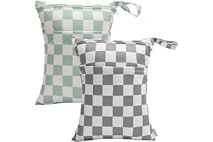 ALVABABY Wet Dry Bags with Two Zippered 2pcs Travel Beach Pool Daycare Soiled Baby Reusable Waterproof Yoga Gym Bag for Cloth