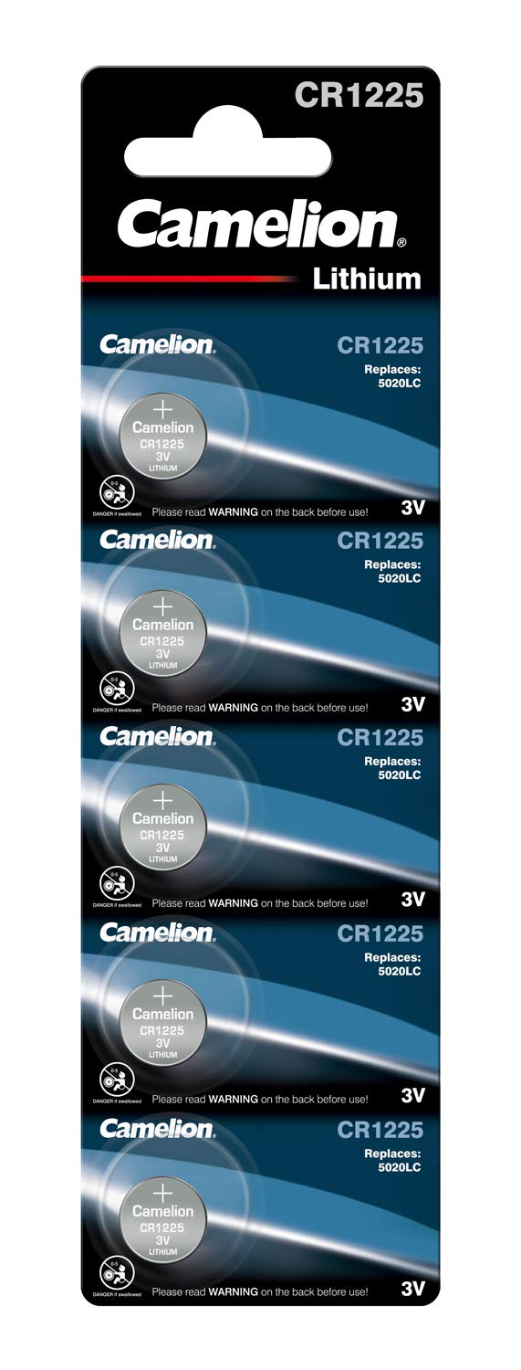 Camelion CR1225 3 V Lithium-Ion Button Cell Battery (Pack of 5)