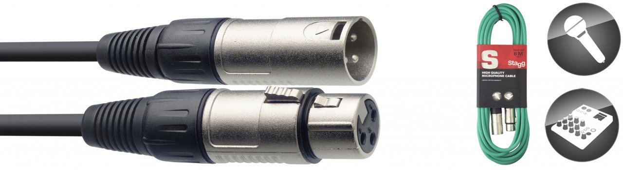 Stagg SMC6 CGR 8" Microphone Cable