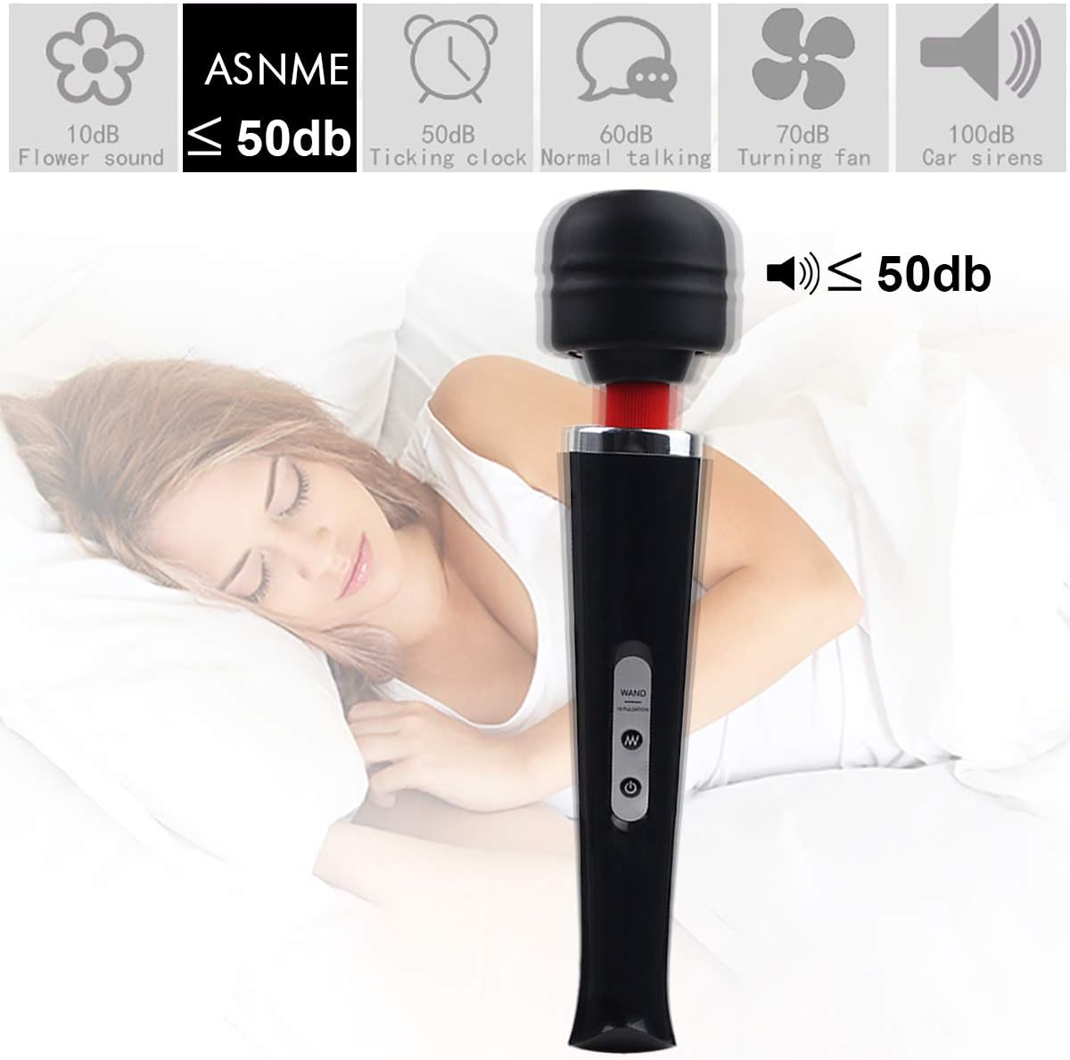 Cordless Personal Wand Electric Massager with 10 Powerful Magic Vibrations, PALOQUETH Rechargeable Handheld Back Massager Wand Massage for Deep Muscles Pain Relief: Health & Personal Care