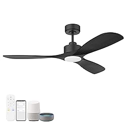 Hoenofly 52” Wood Smart Ceiling Fans with Lights