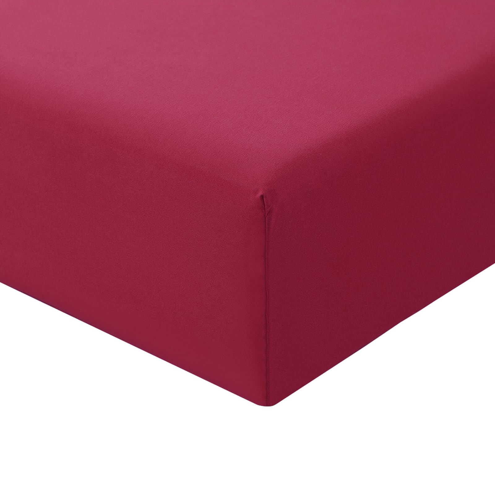RUIKASI King Fitted Sheet Deep - Red Bottom Sheet for Kingsize Bed with 40cm 16 Inches Extra Deep Sided Pocket, Soft Microfiber Bedsheet Ultra Deep Fit with Mattress