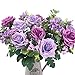 AmyHomie Artificial Flowers, European Artificial Roses, Silk Rose for Decorating, Silk Flower for Wedding, a Bunch/Pack (Purple)
