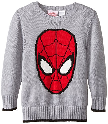 Marvel Little Boys' Toddler Spiderman Boys Sweater, Grey, 2T