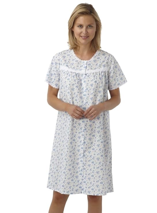 Undercover Womens Poly Cotton Short Sleeve Button Through Nightie Nightdress MN12: Amazon.co.uk 
