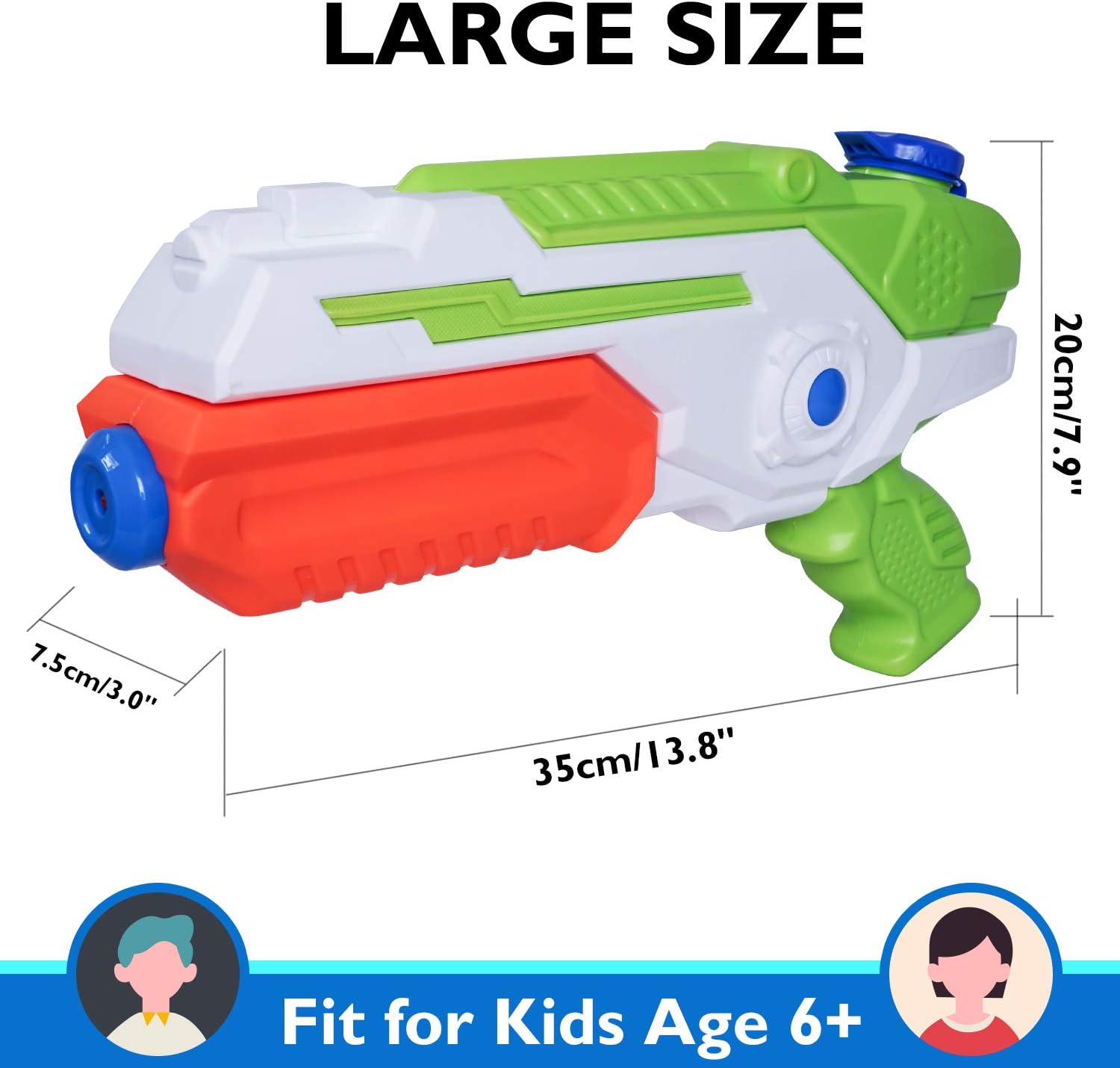 MOZOOSON Water Gun for Kids, 2x1000ccc Super Squit Water Soaker Blaster Pool Water Toys for Kids Outdoor Fighting Play Beach Sand: Toys & Games