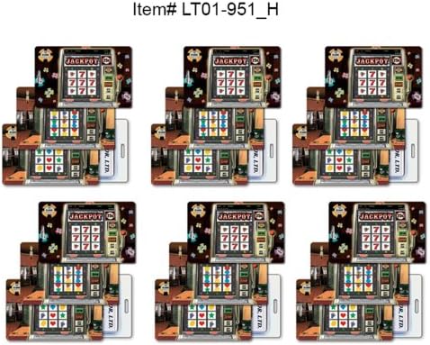SETOF6 Lenticular Luggage Tag Animated Las Vegas slot Machine Hitting Jack Pot