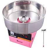VEVOR Electric Cotton Candy Machine, 1000W Commercial Floss Maker w/Stainless Steel Bowl, Sugar Scoop and Drawer, Perfect for Home, Carnival, Kids Birthday, Family Party, Pink