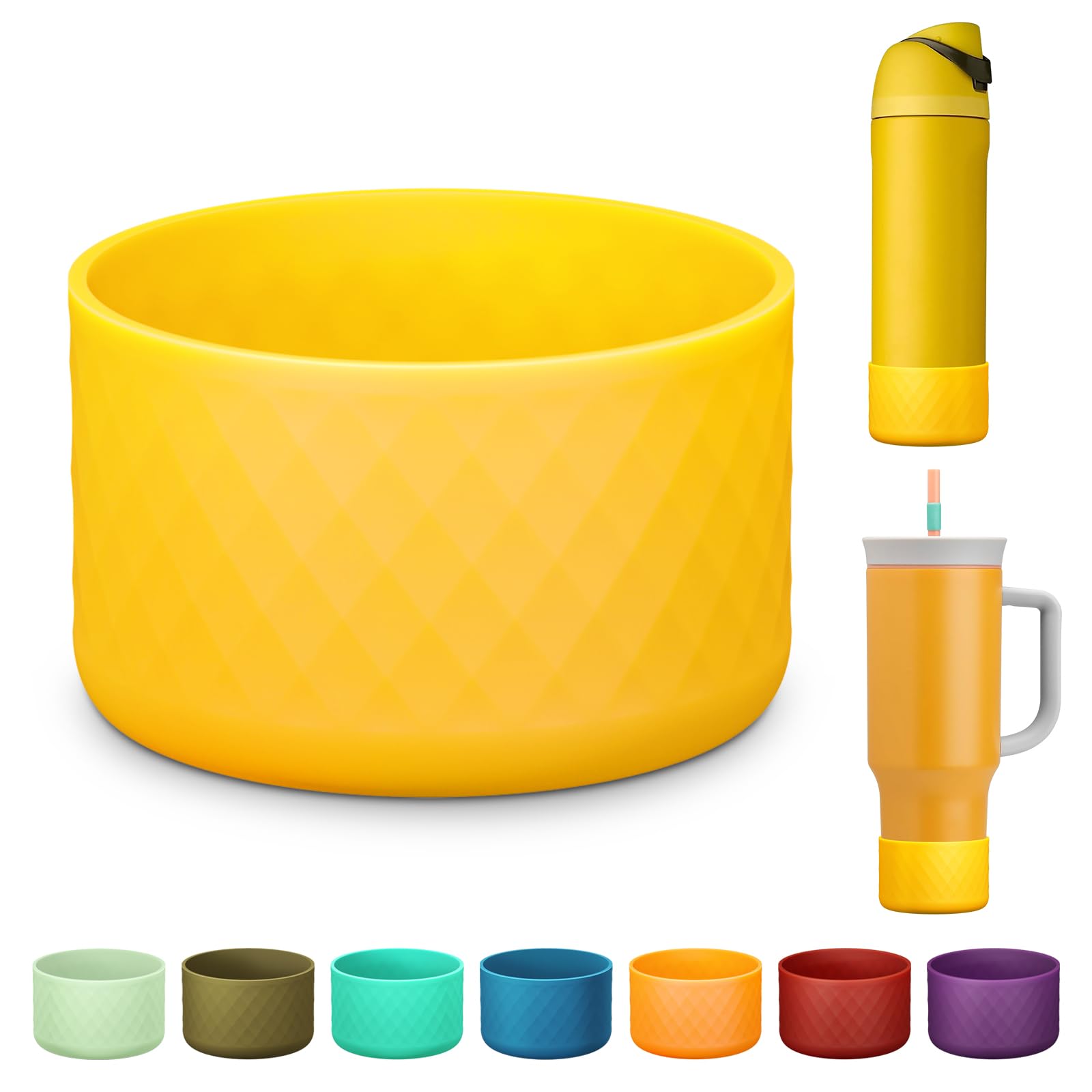 Photo 1 of Silicone Boot for Owala Water Bottle 24 oz, Anti-Slip Protective Sleeve for FreeSip/Twist/Flip Stainless Steel Water Bottles Accessories
