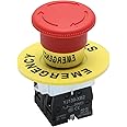 APIELE 22mm 2NC Red Mushroom Emergency Stop Push Button Switch 600V 10 Amp XB2-02ZS