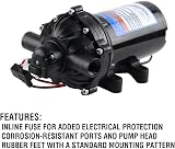 Everflo EF5500-BOX 5.5 GPM 12V Diaphragm Pump 1/2 FNPT Black view 4