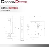 Decoranddecor Sash Mortice Door Lock 2.5inch 64mm Matt Black Fire Rated UKCA CE view 7
