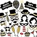 Losuya Birthday Party Photo Booth Props Kit Funny 35pcs DIY Set with Cake, Happy Birthday Sign, Mustache, Balloon, Lips for Birthday Celebration