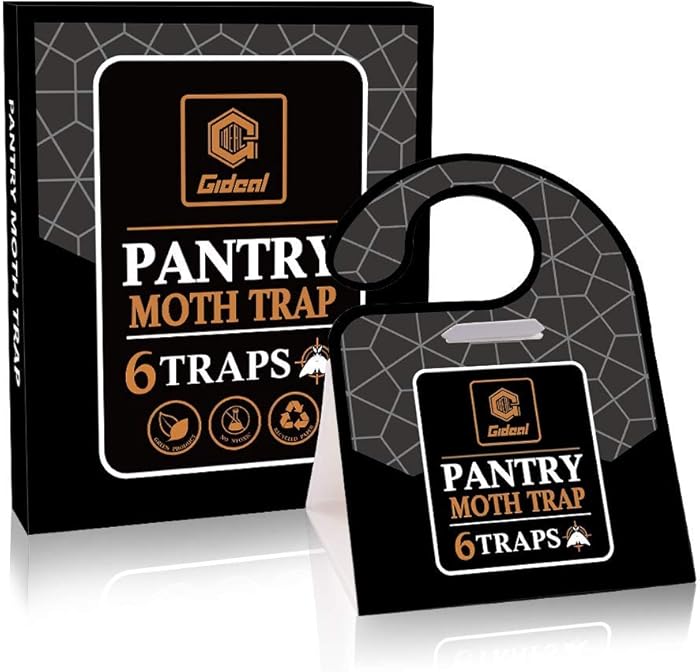 GIDEAL Moth Traps, Moth Repellant for Clothes Closet, Pantry Moth Traps with Pheromones Prime, Non-Toxic, Odor-Free, Moth Balls for Clothes Storage, for House, Food, Carpet, Cupboard (6 Pack)