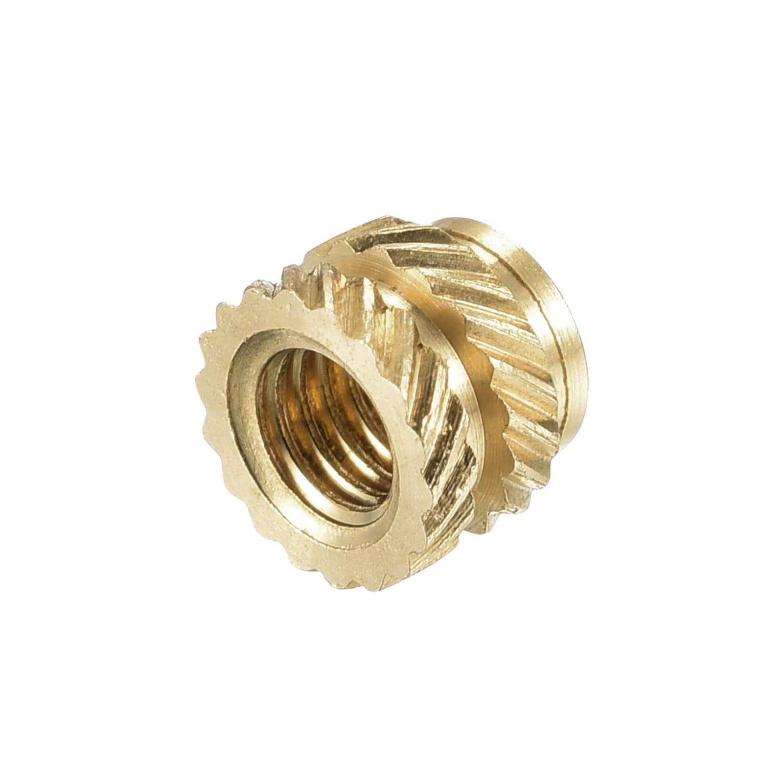 TOP-VIGOR 60Pcs M3 Threaded Knurled Insert Nuts, M3 x 4mm x 5mm OD 3D Printing Brass Nuts, Female Threaded Inserts Brass Heat Set Insert Embedment Nut for 3D Printing