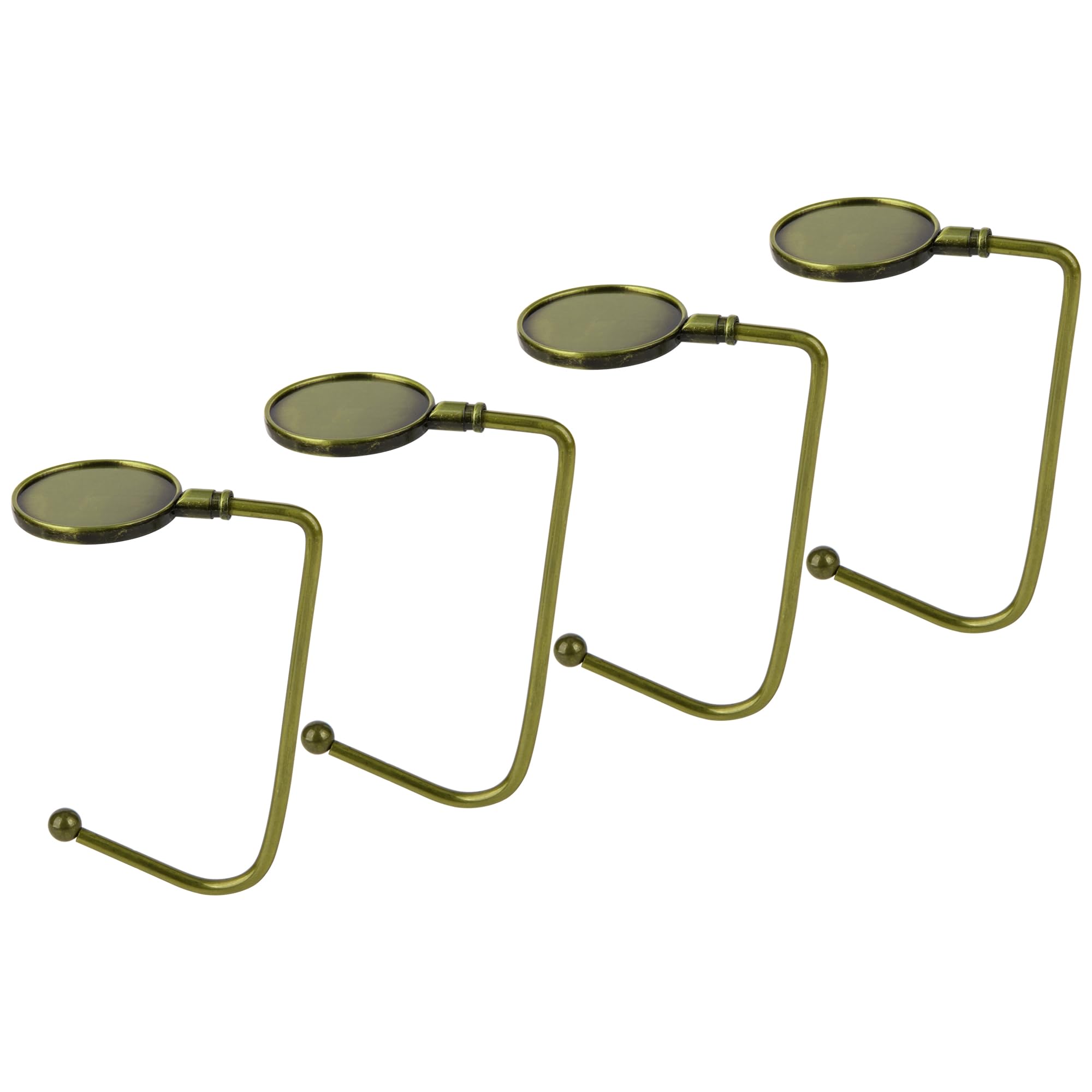 KEYIDO 4 Pack Christmas Stocking Hooks Stocking Holder for Mantle Fireplace Metal Xmas Hooks Hangers with Anti Skid Safety Hang Grip for Christmas Party Decoration Bronze
