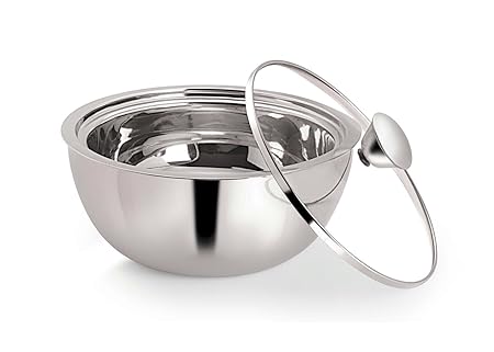 Nanonine Small Stainless Steel Gravy Pot With A Glass Top - 1000ml