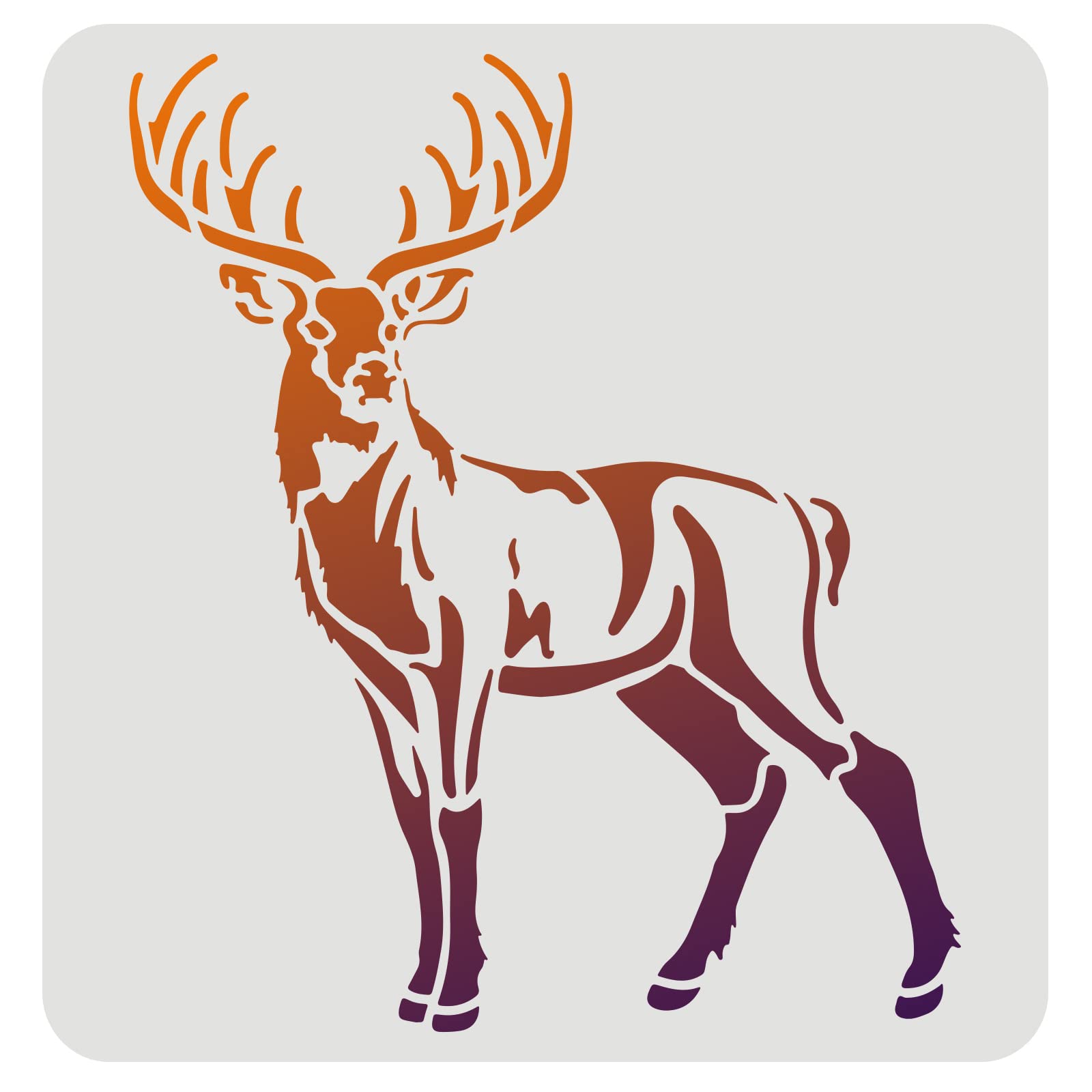 FINGERINSPIRE Deer Drawing Painting Stencils Templates 30x30cm Plastic Elk Stencils Decoration Square Moose Stencil for Painting on Wood, Floor, Wall, Fabric
