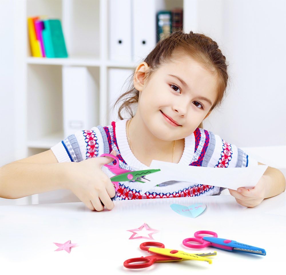 KUUQA 6 Pcs Kids Safety Scissors Art Craft Scissors Set for Kids and Students Paper Construction Supplies - Image 5