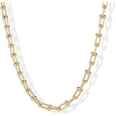 PAVOI 14K Gold Plated Chunky Chain Choker Necklaces for Women | Gold Statement Graduated Link Chain Necklace | Bold Oval Link