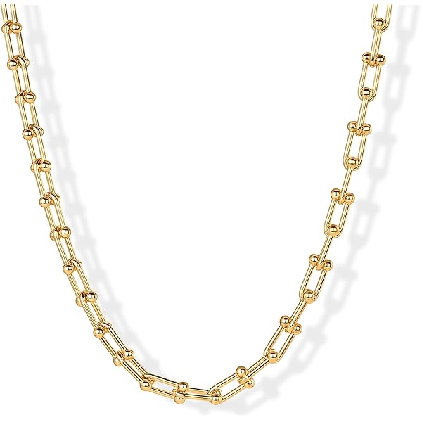 Amazon.com: Townshine Horseshoe U Shape Link Chain Gold