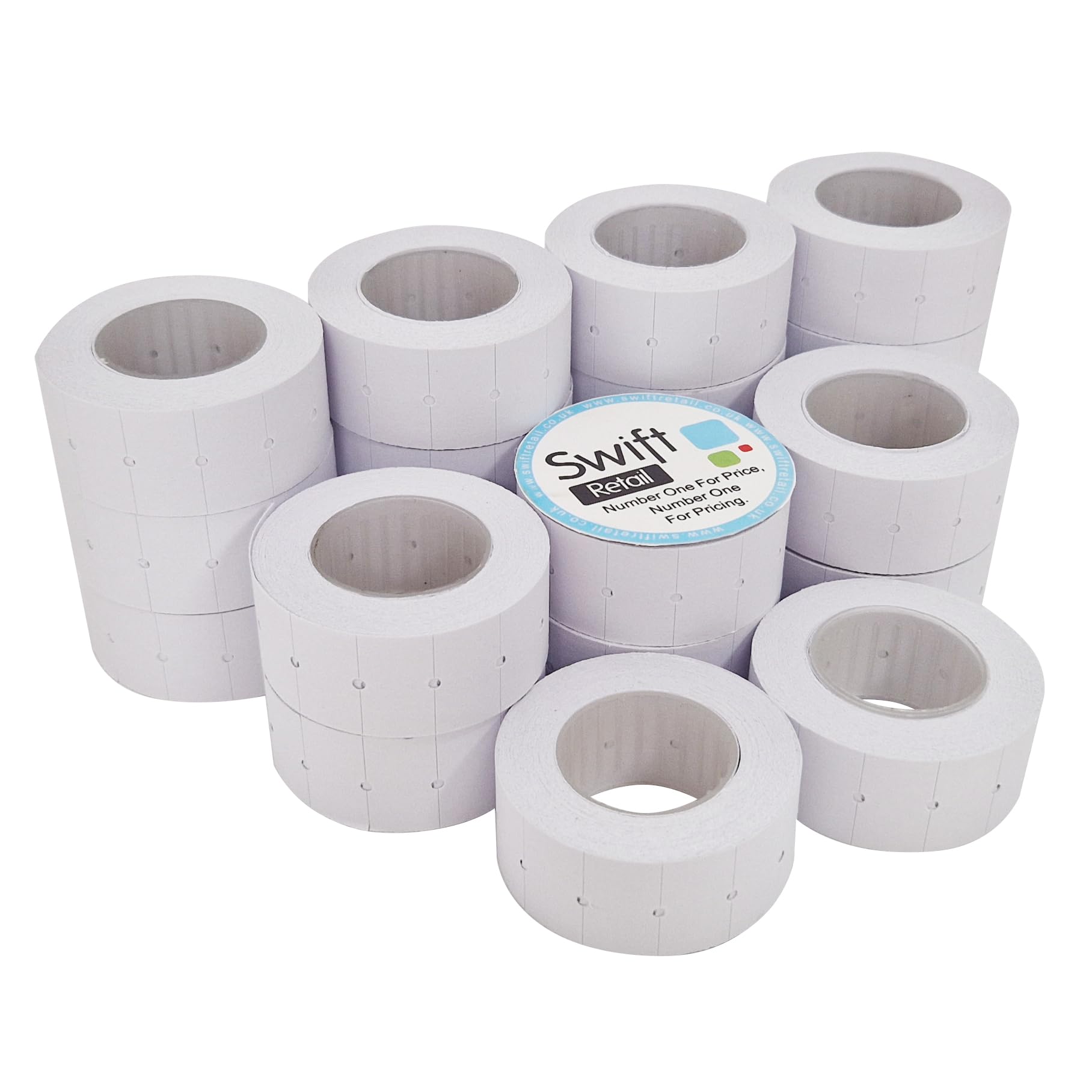 Swift 22 x 12 mm Price Gun Labels CT1 White 20 Rolls 10,000 Stickers Pricemarking Tags Fits Many Pricing Labellers