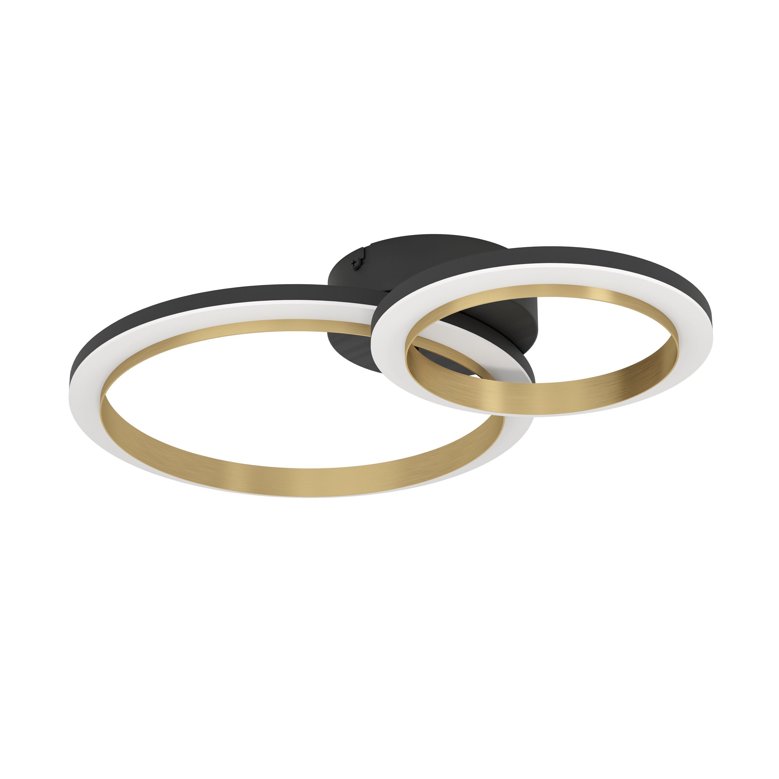 Eglo LED Ceiling Light Fitting Calliera, Step dimmable Ceiling lamp, Office and Kitchen Lighting, Metal and Plastic in Black and Brass, Neutral White, 30 x 42 cm